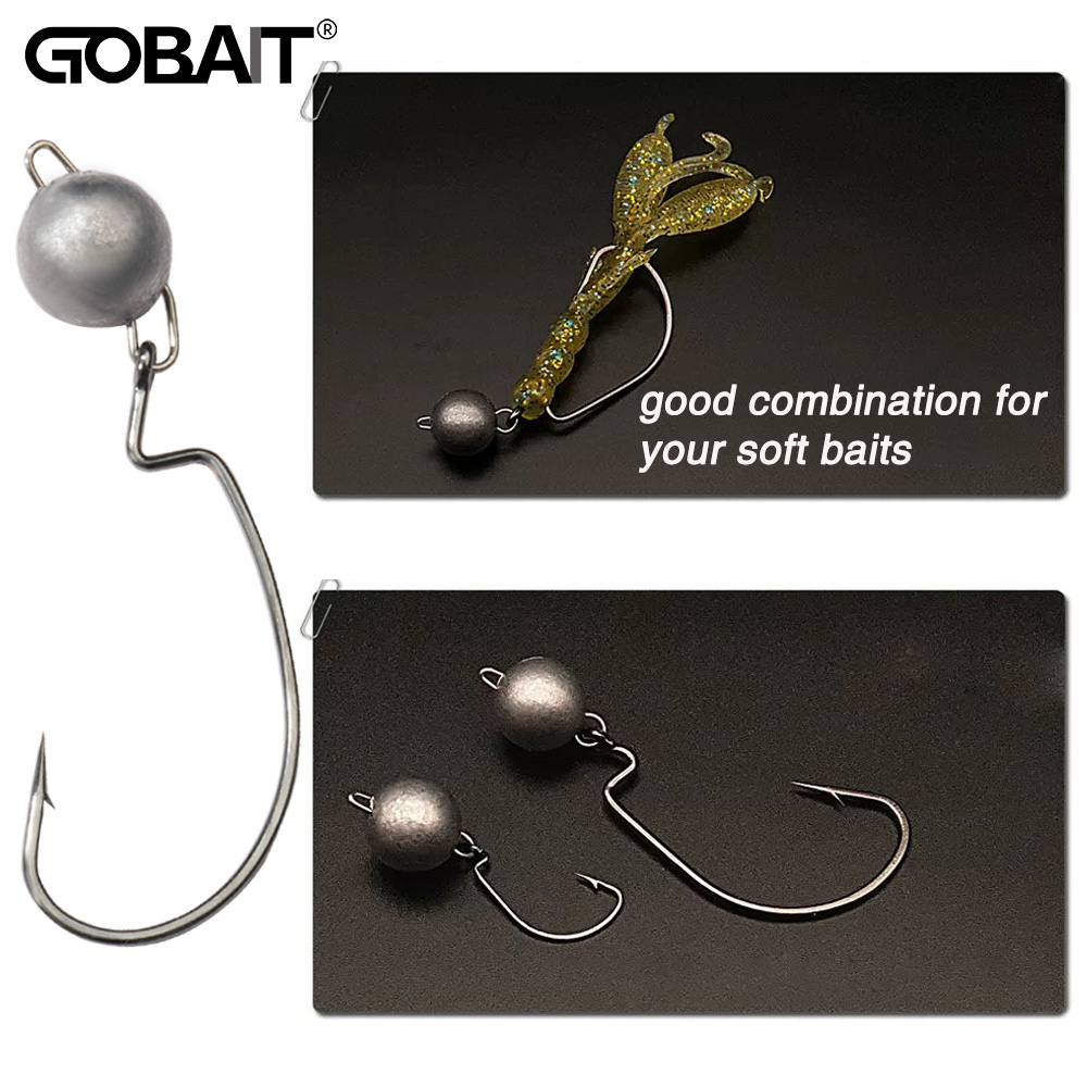 Fishing Hook Offset - Anzuelos de gusano con cabeza de