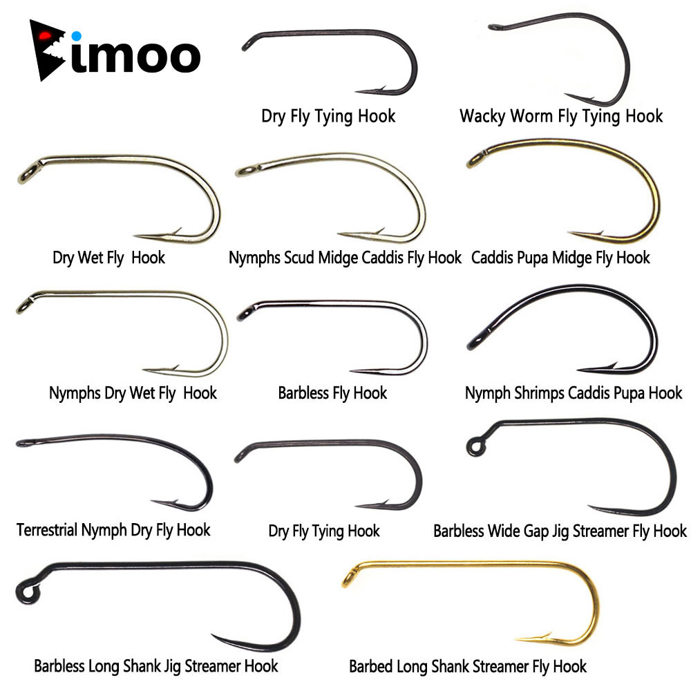 Fishing Hook Barbless - Bimoo 100PCS 1 # ~22 #