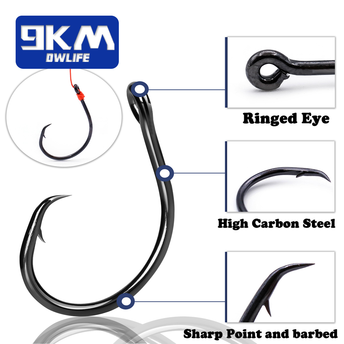 9KM 25-50 piezas de anzuelos c - Fishing Hook Barbless reseña y precio