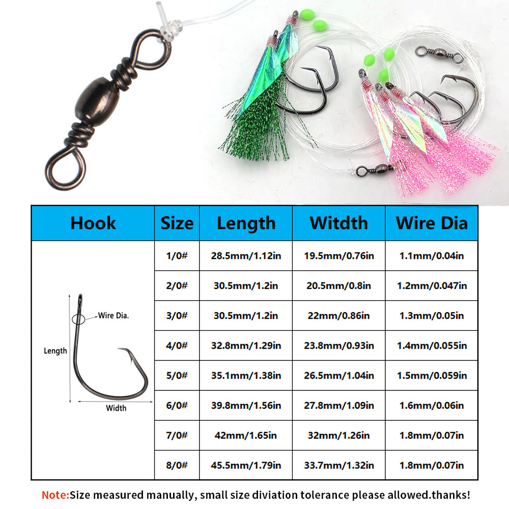 Bimoo 10 paquetes de aparejos  - Fishing Hook Size reseña y precio
