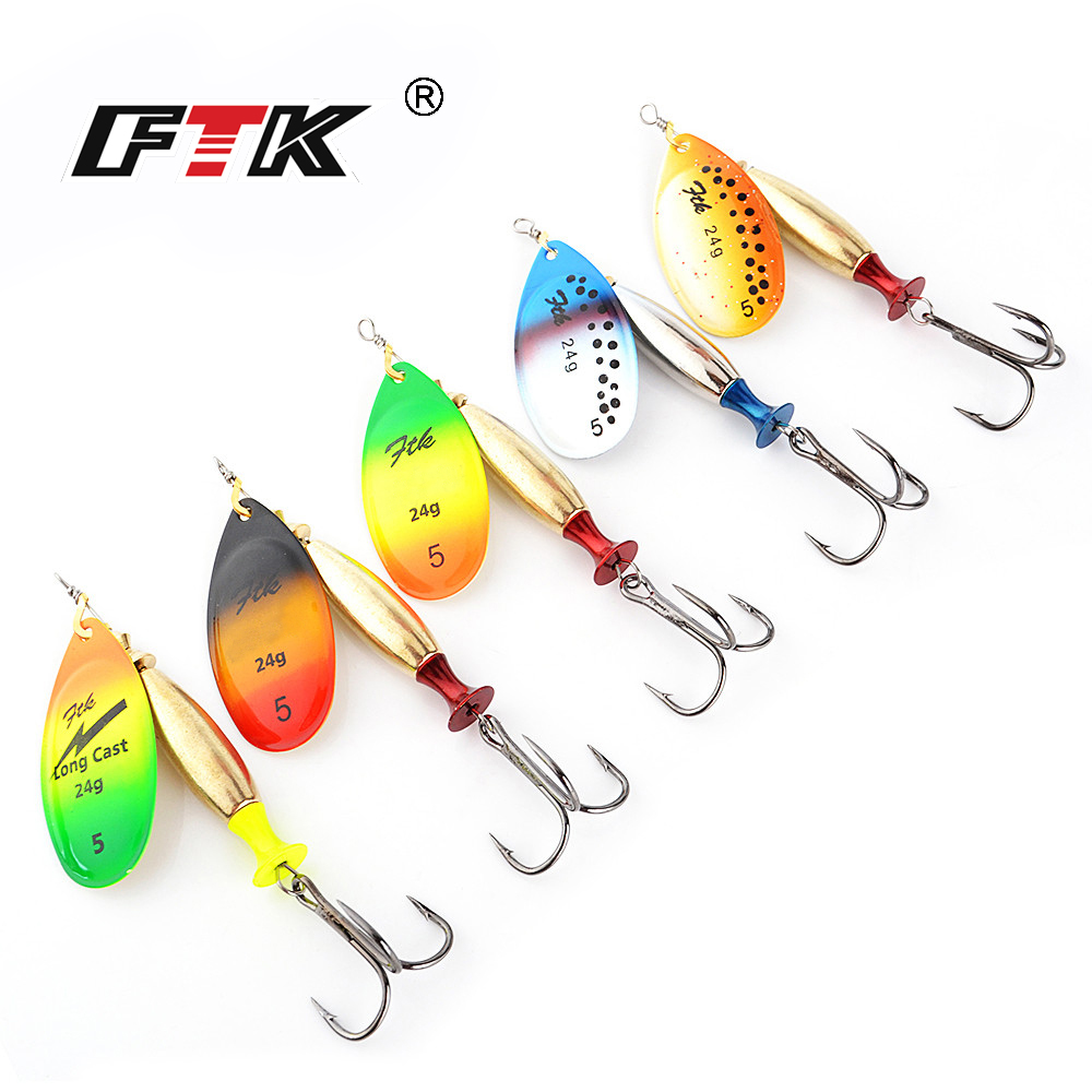 FTK 18g 24g cebo giratorio cuc - Fishing Hook Treble reseña y precio